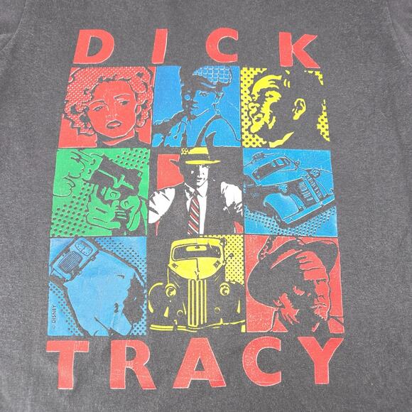Dick Tracy Graphic T-Shirt Youth Size 14/16 Vintage 1990 Black Size Hanes Large - Picture 2 of 8